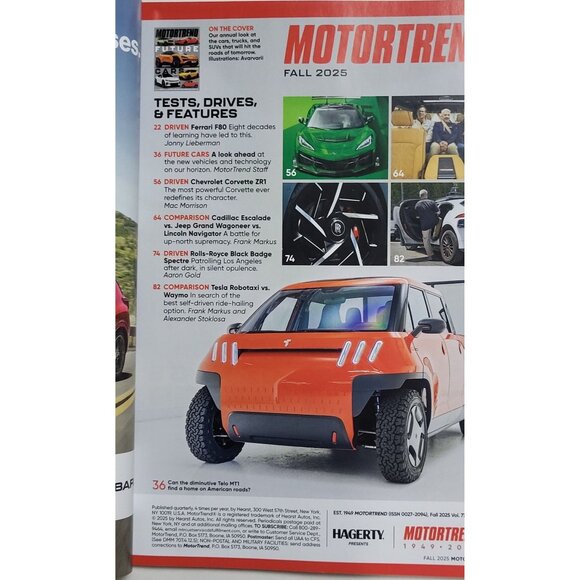Motortrend Future Cars and SUV 2026 and Beyond Unread Magazine - Picture 2 of 4